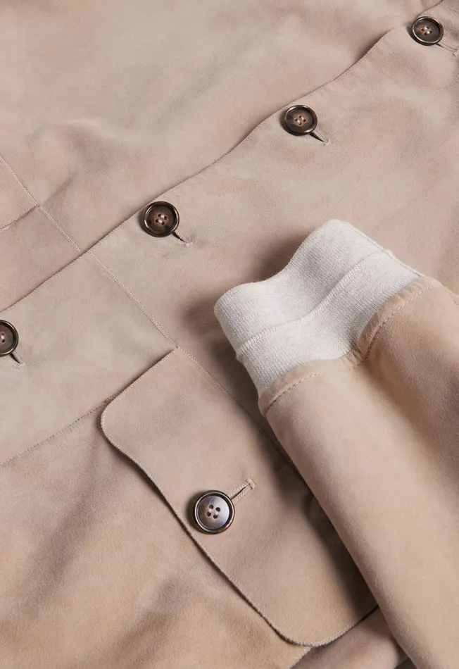 Paul Stuart Outerwear Suede Button Front Blouson Jacket Sand 8211 Men Paul Stuart Outerwear Suede Button Front Blouson Jacket Sand 8211 Men