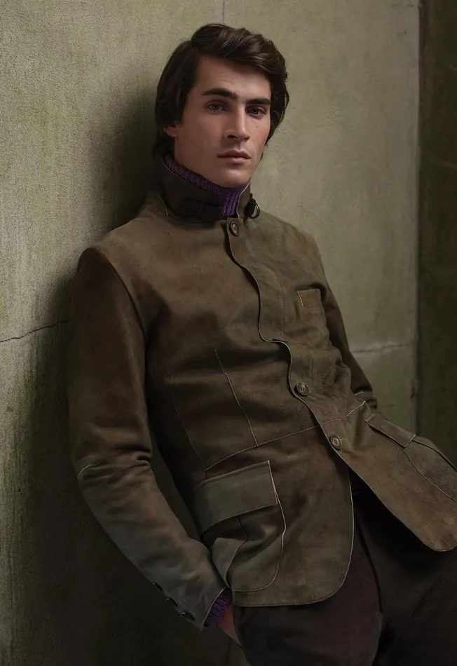 Paul Stuart Outerwear Suede Raw Edge Jacket Olive 8211 Men Paul Stuart Outerwear Suede Raw Edge Jacket Olive 8211 Men