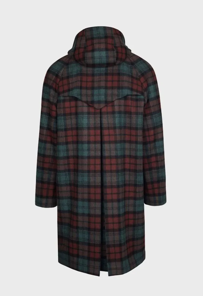 Paul Stuart Outerwear Tartan Plaid Wool Hooded Coat Olivemulti 8211 Men