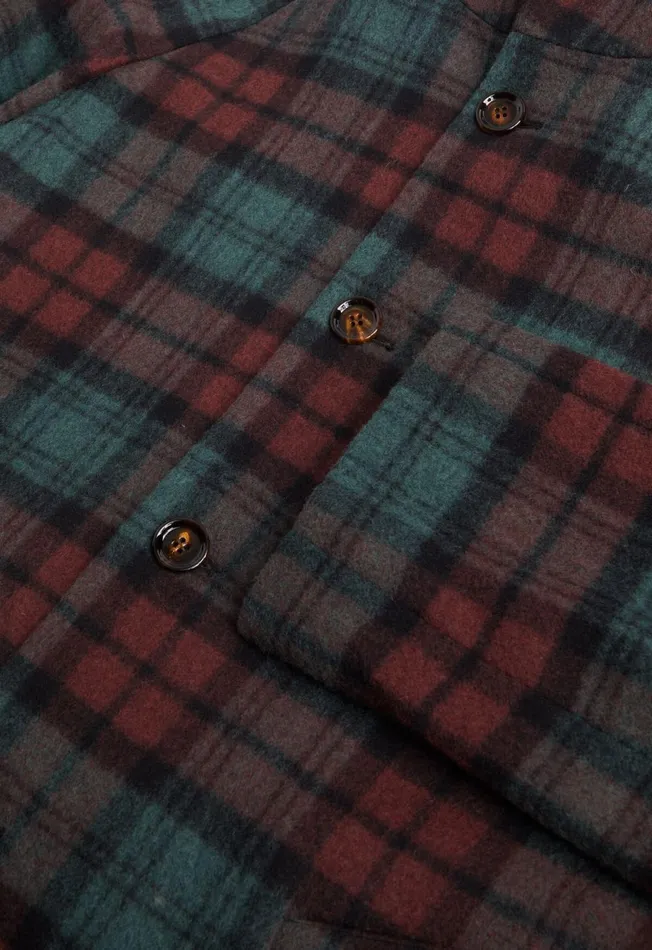 Paul Stuart Outerwear Tartan Plaid Wool Hooded Coat Olivemulti 8211 Men