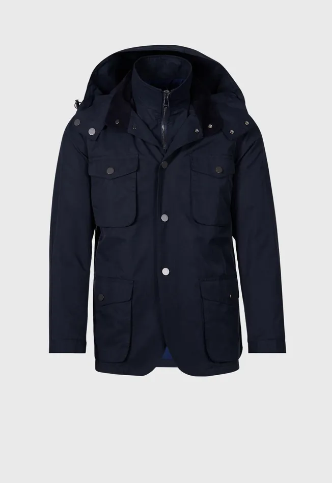 Paul Stuart Outerwear Technical Gaberdine Jacket Navy 8211 Men