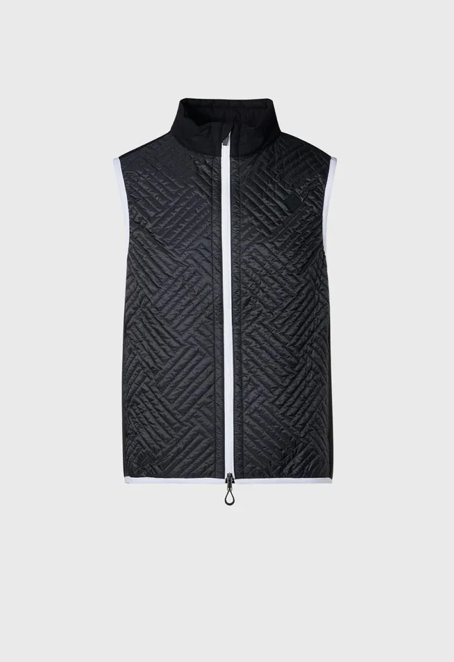 Paul Stuart Outerwear Tonal Parquet Logo Vest Black 8211 Men