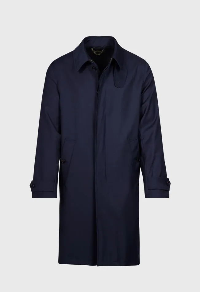 Paul Stuart Outerwear Water Repellent Wool Coat Navy 8211 Men