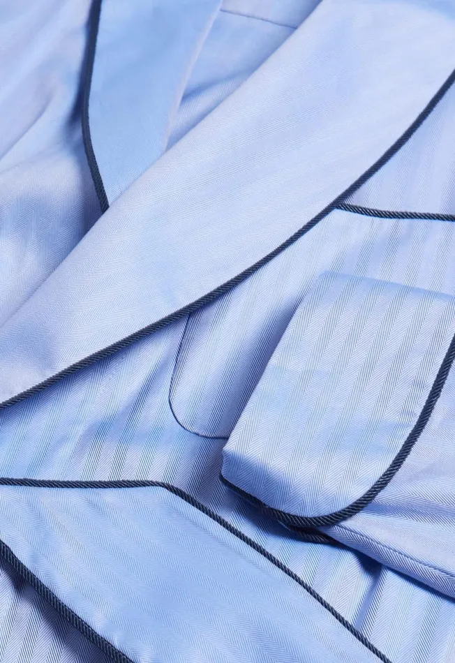 Paul Stuart Pajamas and Loungewear Cotton Herringbone Robe Light Blue 8211 Men Paul Stuart Pajamas and Loungewear Cotton Herringbone Robe Light Blue 8211 Men