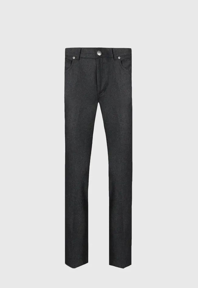 Paul Stuart Pants and Shorts Merino Wool Five Pocket Pant Charcoal 8211 Men