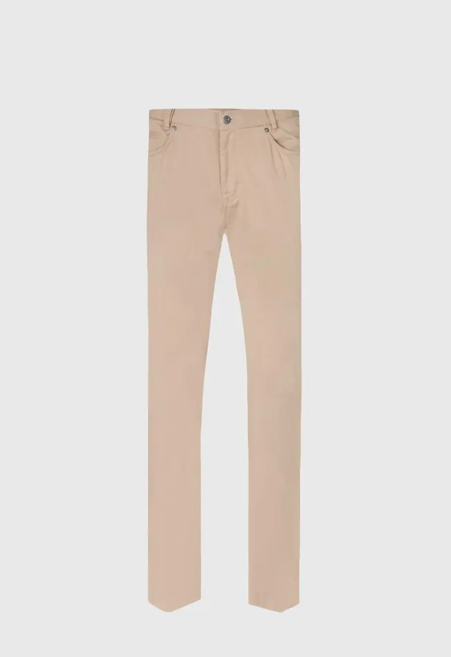 Paul Stuart Pants Five Pocket Satin Finish Cotton Pant Cream 8211 Men