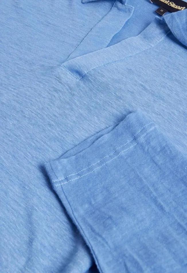 Paul Stuart Polos and TShirts Long Sleeve Linen Polo Light Blue 8211 Men Paul Stuart Polos and TShirts Long Sleeve Linen Polo Light Blue 8211 Men