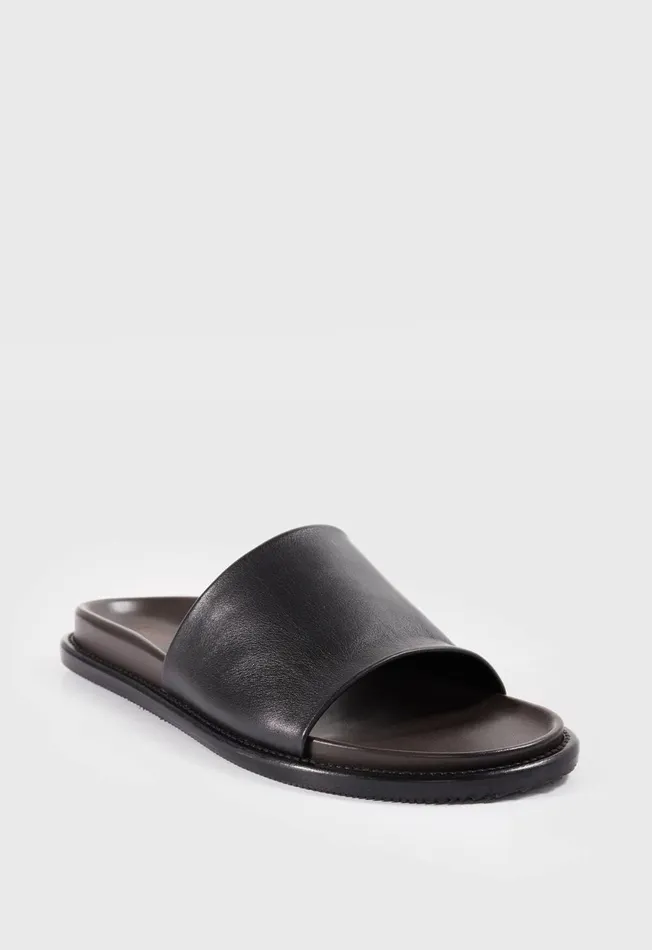 Paul Stuart Sandals Palma Leather Slide Black 8211 Men Paul Stuart Sandals Palma Leather Slide Black 8211 Men
