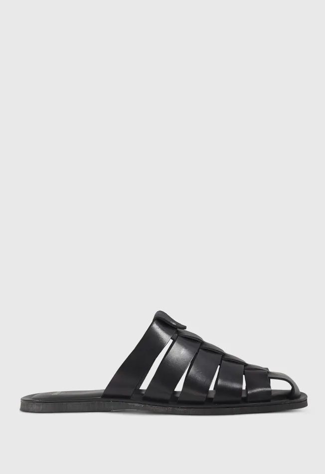 Paul Stuart Sandals Paradiso Leather Fisherman Sandal Black 8211 Men