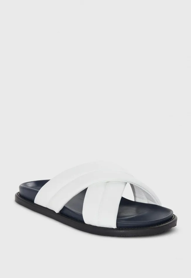 Paul Stuart Sandals Porto Leather Crossover Slide Cocco 8211 Men Paul Stuart Sandals Porto Leather Crossover Slide Cocco 8211 Men