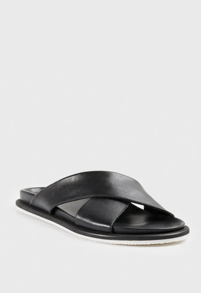 Paul Stuart Sandals Punta Leather Slide Black 8211 Men Paul Stuart Sandals Punta Leather Slide Black 8211 Men
