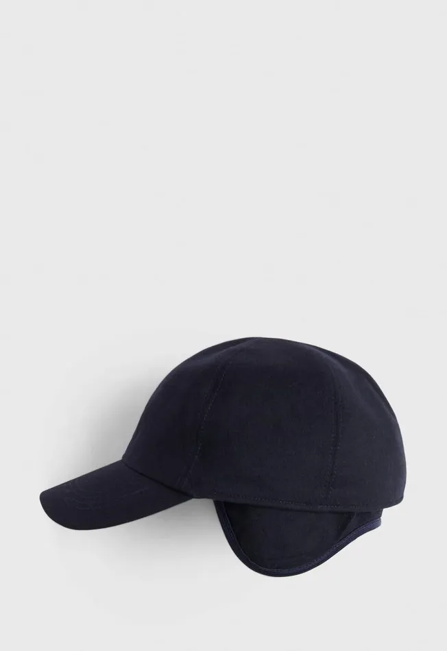Paul Stuart Scarves Hats Gloves Baseball Cap With Ear Flaps Black 8211 Men