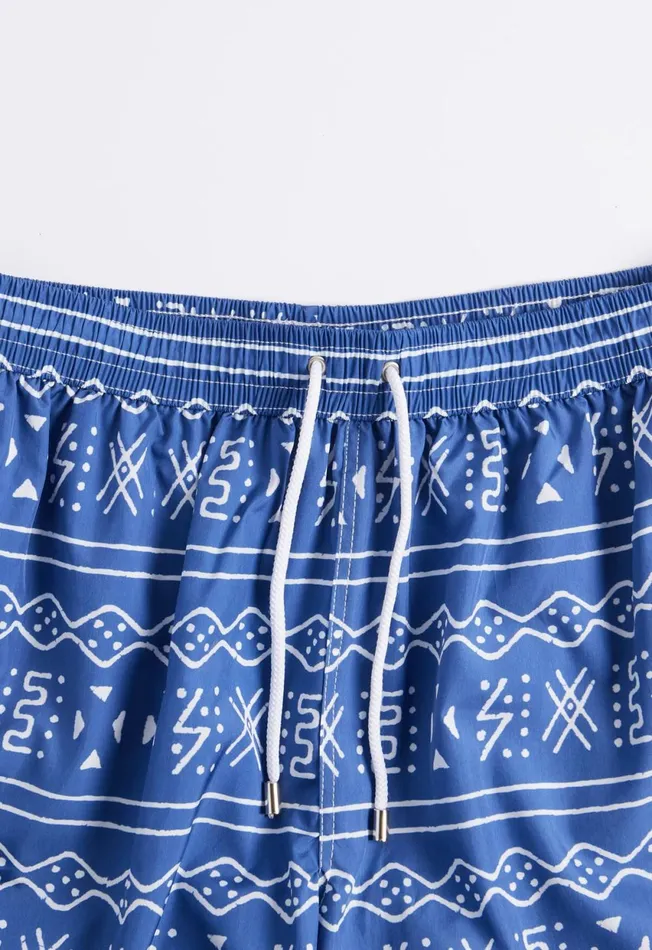 Paul Stuart Shorts and Swim Trunks Batik Print Swim Trunk Dark Blue 8211 Men Paul Stuart Shorts and Swim Trunks Batik Print Swim Trunk Dark Blue 8211 Men