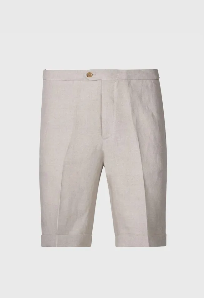 Paul Stuart Shorts and Swim Trunks Linen Bermuda Short Natural 8211 Men