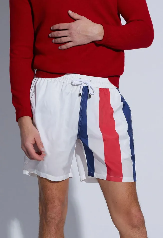Paul Stuart Shorts and Swim Trunks Printed Flag Swim Shorts Navyred 8211 Men Paul Stuart Shorts and Swim Trunks Printed Flag Swim Shorts Navyred 8211 Men