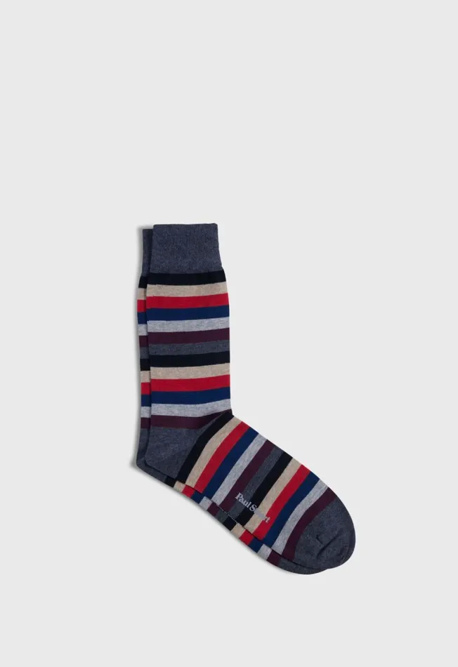 Paul Stuart Socks Colorful Stripe Sock Black 8211 Men