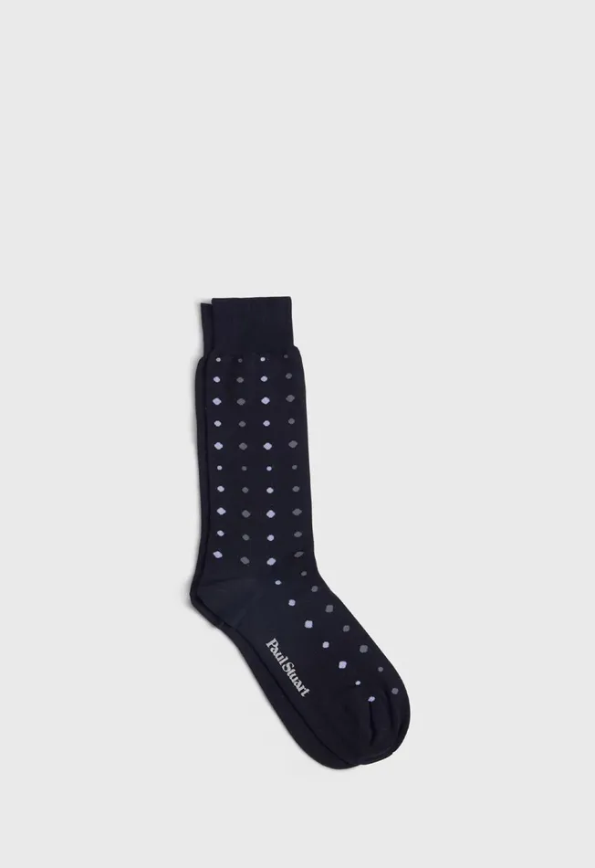 Paul Stuart Socks Cotton Dot Sock Black 8211 Men