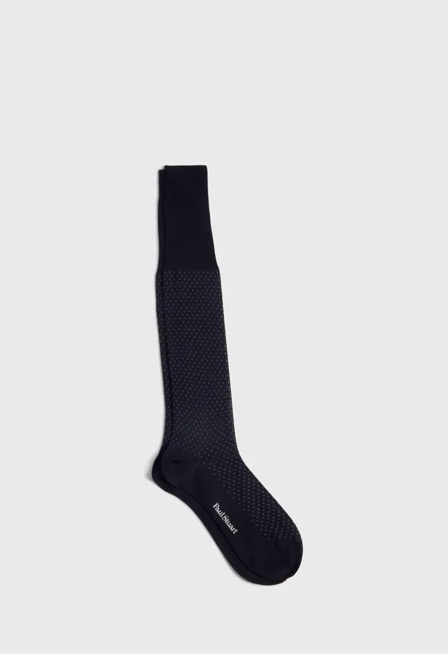 Paul Stuart Socks Cotton Jacquard Sock Black 8211 Men