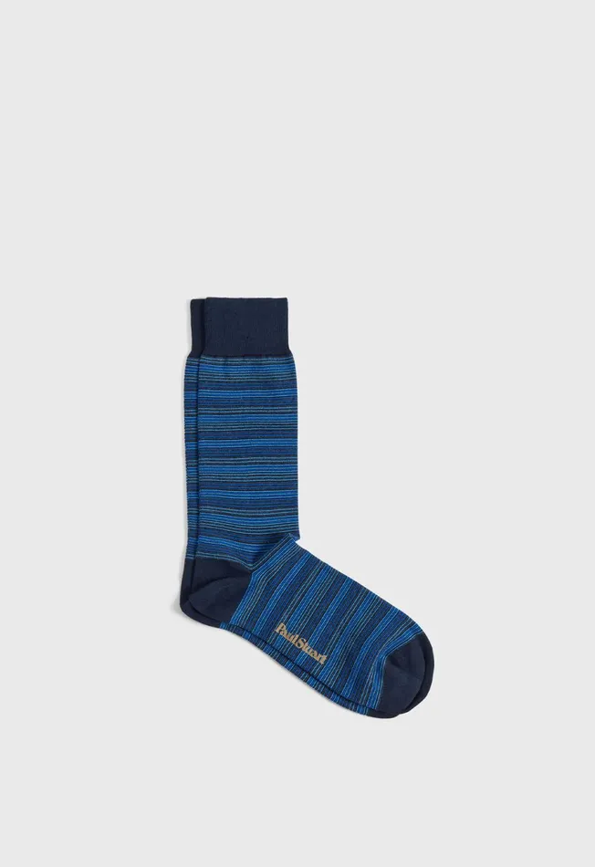 Paul Stuart Socks Cotton Multicolor Stripe Sock Black 8211 Men