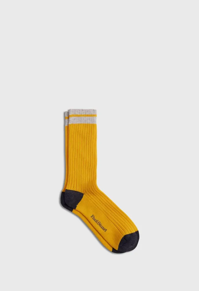 Paul Stuart Socks Cotton Ribbed Sport Sock Green 8211 Men