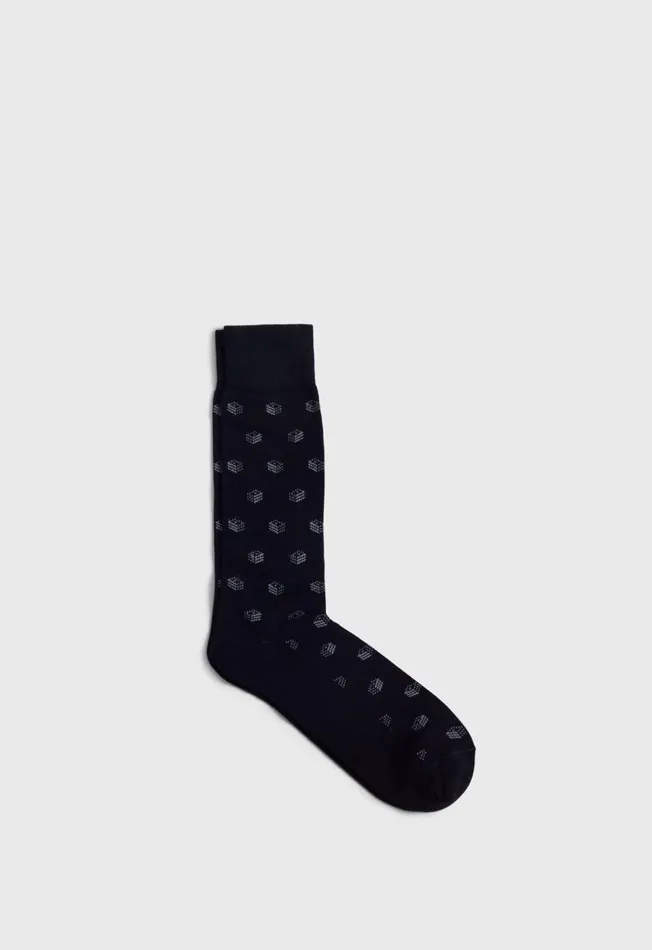 Paul Stuart Socks Deco Motif Sock Black 8211 Men