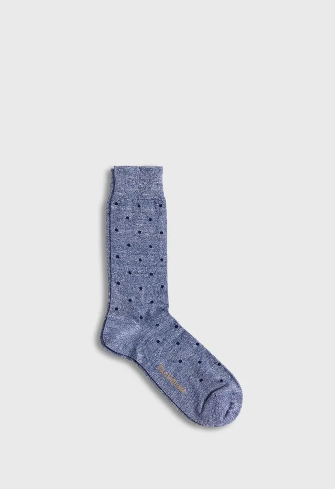 Paul Stuart Socks Linen Mlange Dotted Sock Denim 8211 Men