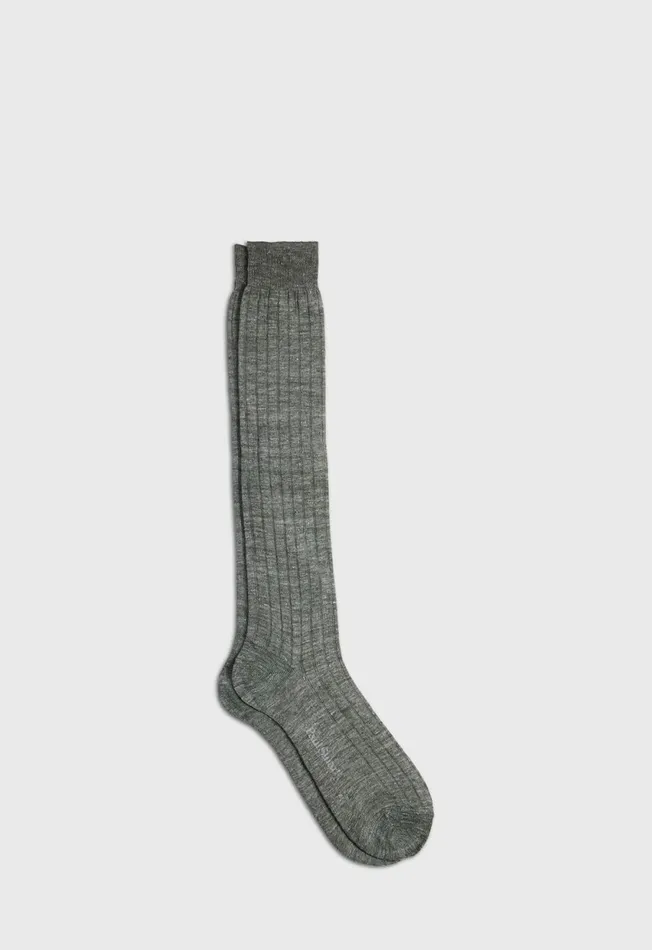 Paul Stuart Socks Linen Mlange Sock Charcoal 8211 Men