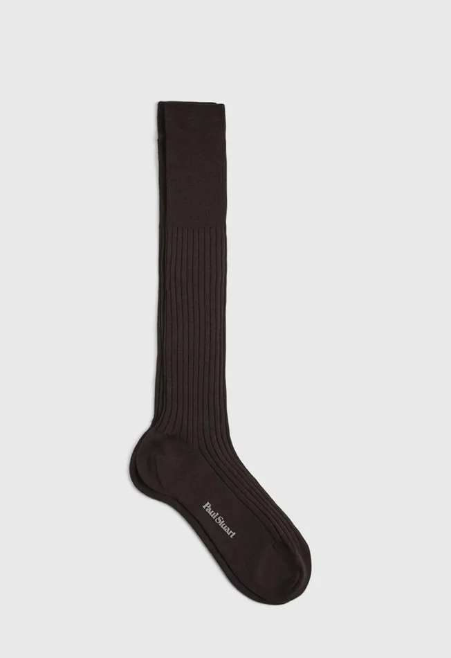 Paul Stuart Socks Merino Wool Ribed Sock Black 8211 Men