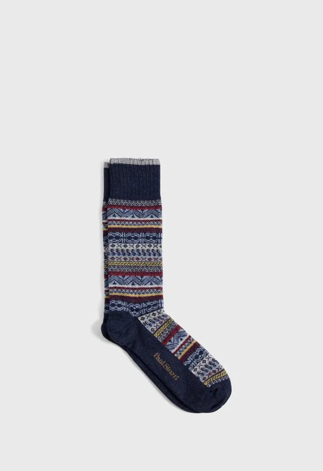Paul Stuart Socks Multicolor Fair Isle Sock Brown 8211 Men