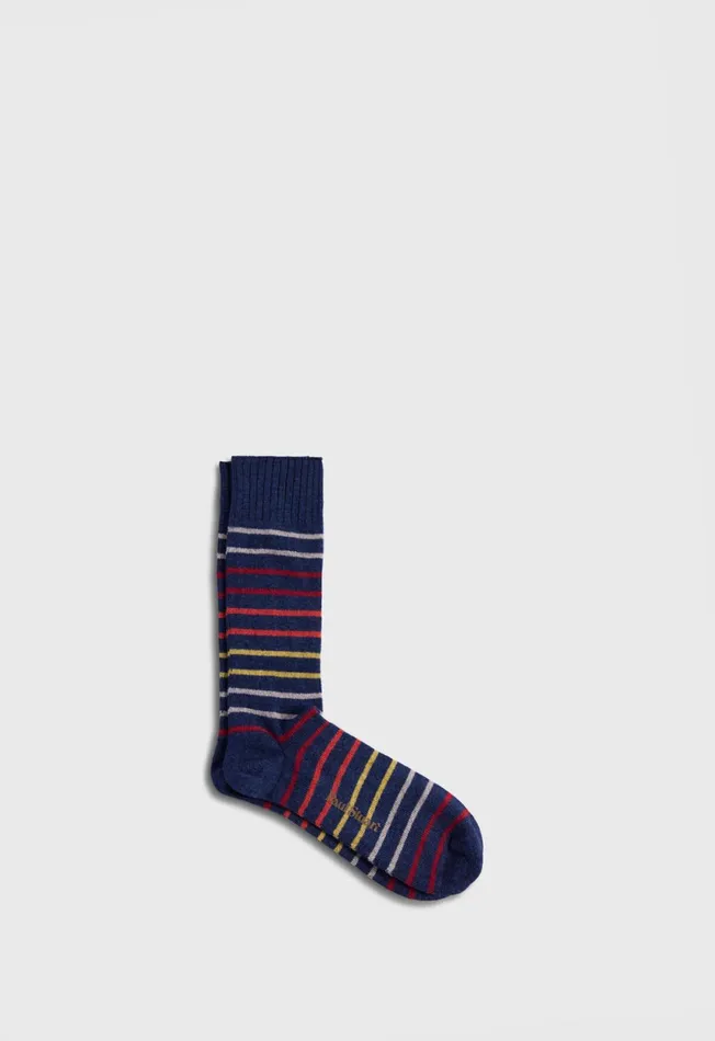 Paul Stuart Socks Multicolor Stripe Sock Denim 8211 Men