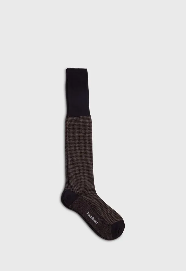 Paul Stuart Socks Wool Houndstooth Sock Black 8211 Men
