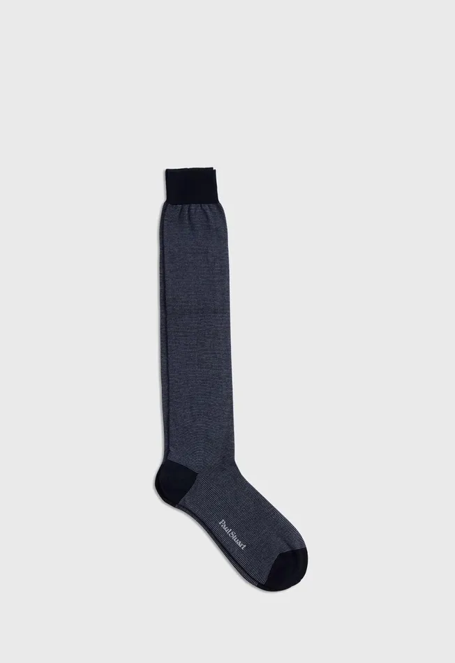 Paul Stuart Socks Wool Micro Stripe Sock Black 8211 Men