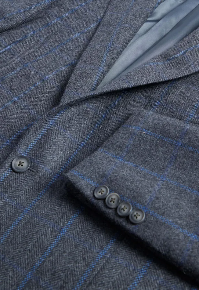 Paul Stuart Sport Jacket and Blazers Cashmere Window Pane Stuart Jacket Greyblue 8211 Men Paul Stuart Sport Jacket and Blazers Cashmere Window Pane Stuart Jacket Greyblue 8211 Men