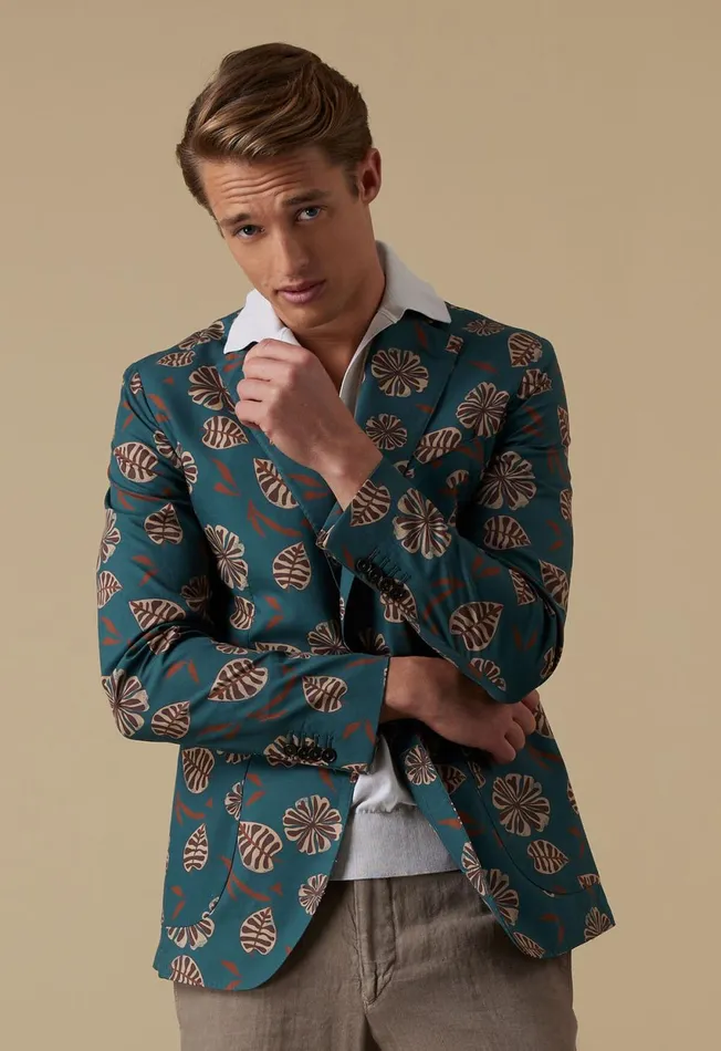 Paul Stuart Sport Jacket and Blazers Cotton Printed Jacket Olive 8211 Men Paul Stuart Sport Jacket and Blazers Cotton Printed Jacket Olive 8211 Men