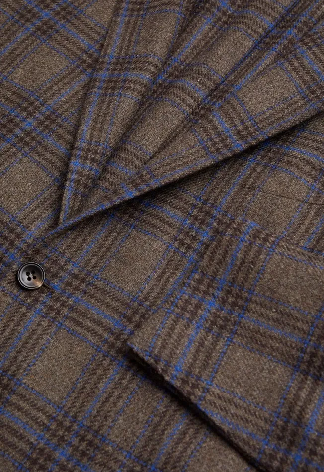 Paul Stuart Sport Jacket and Blazers Plaid Wool Soft Constructed Jacket Light Bluemink 8211 Men