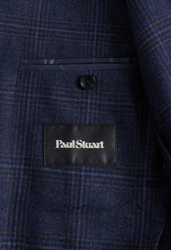 Paul Stuart Sport Jacket and Blazers Wool Plaid Jacket Navy 8211 Men Paul Stuart Sport Jacket and Blazers Wool Plaid Jacket Navy 8211 Men