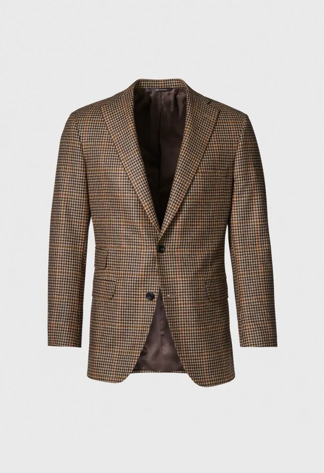 Paul Stuart Sport Jacket and Blazers Wool Plaid Paul Jacket Brown 8211 Men