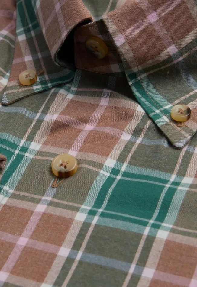 Paul Stuart Sport Shirts Cotton Lightweight Flannel Plaid Sport Shirt Greenbrown 8211 Men Paul Stuart Sport Shirts Cotton Lightweight Flannel Plaid Sport Shirt Greenbrown 8211 Men