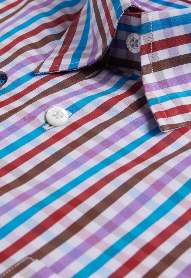 Paul Stuart Sport Shirts Cotton Multicolor Check Sport Shirt Purplered 8211 Men Paul Stuart Sport Shirts Cotton Multicolor Check Sport Shirt Purplered 8211 Men