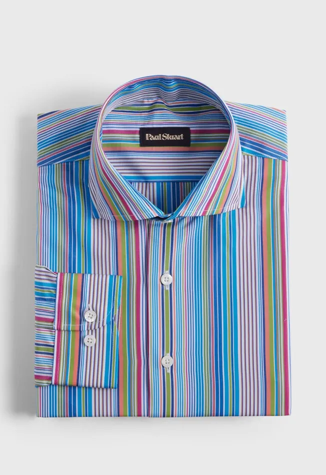 Paul Stuart Sport Shirts Cotton Multicolor Stripe Sport Shirt Multi 8211 Men