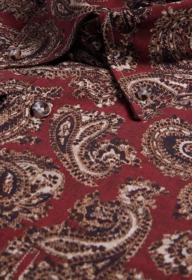 Paul Stuart Sport Shirts Cotton Paisley Print Sport Shirt Burgundy 8211 Men Paul Stuart Sport Shirts Cotton Paisley Print Sport Shirt Burgundy 8211 Men