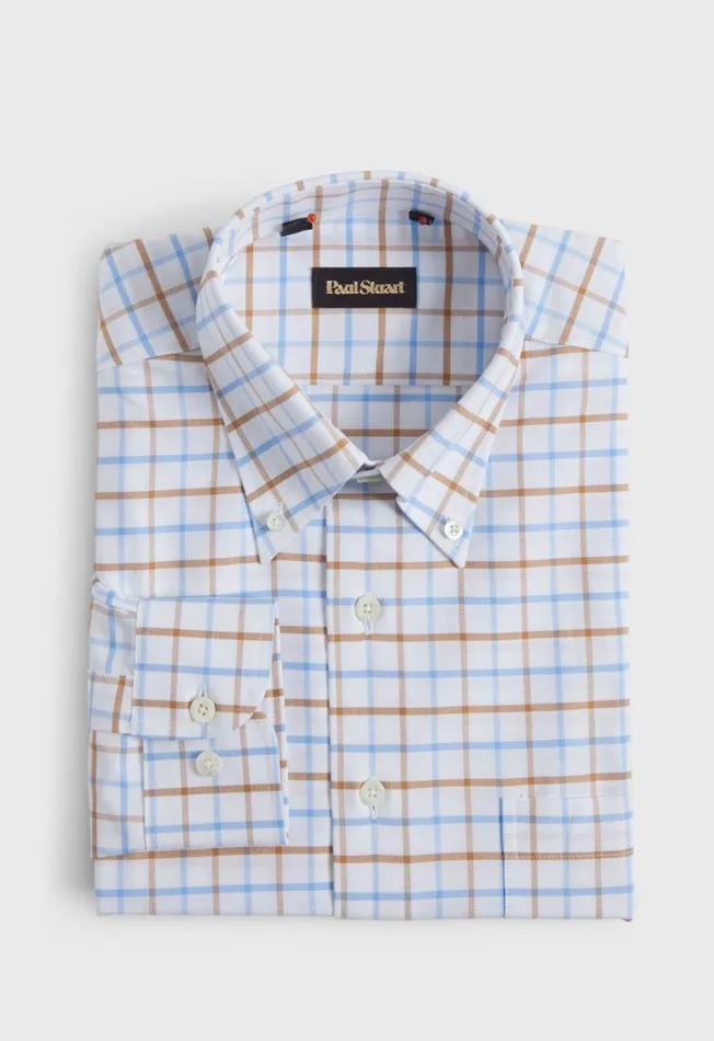 Paul Stuart Sport Shirts Cotton Two Color Tattersall Sport Shirt Light Bluepink 8211 Men Paul Stuart Sport Shirts Cotton Two Color Tattersall Sport Shirt Light Bluepink 8211 Men