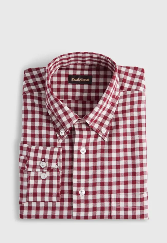 Paul Stuart Sport Shirts Gingham Flannel Sport Shirt Black 8211 Men