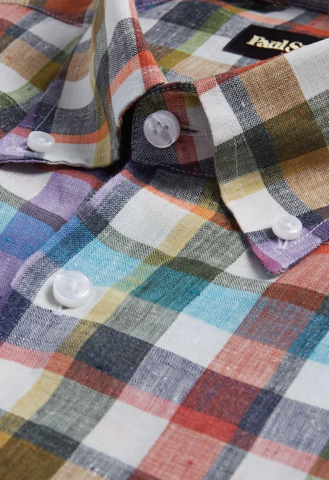 Paul Stuart Sport Shirts Linen Check Sport Shirt Multi 8211 Men Paul Stuart Sport Shirts Linen Check Sport Shirt Multi 8211 Men