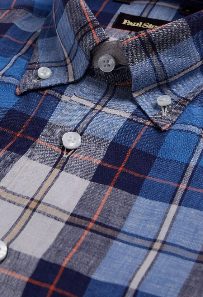 Paul Stuart Sport Shirts Linen Plaid Sport Shirt Bluered 8211 Men Paul Stuart Sport Shirts Linen Plaid Sport Shirt Bluered 8211 Men