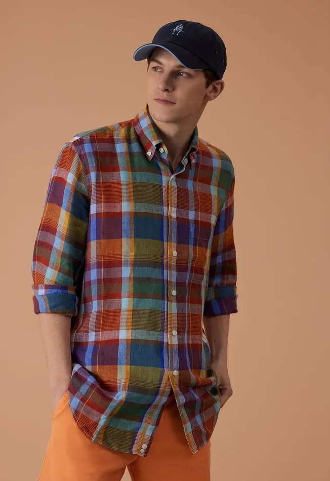 Paul Stuart Sport Shirts Linen Plaid Sport Shirt Multi 8211 Men Paul Stuart Sport Shirts Linen Plaid Sport Shirt Multi 8211 Men