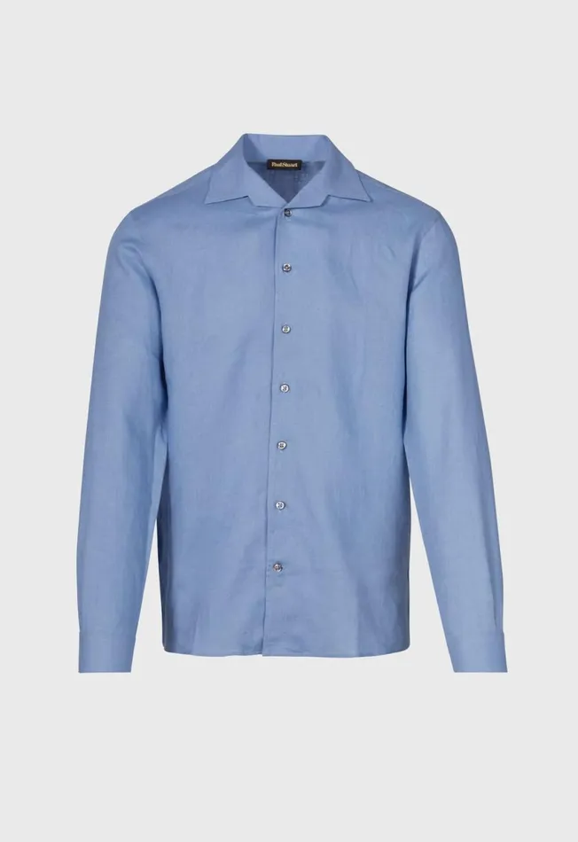 Paul Stuart Sport Shirts Linen Sport Shirt Light Blue 8211 Men