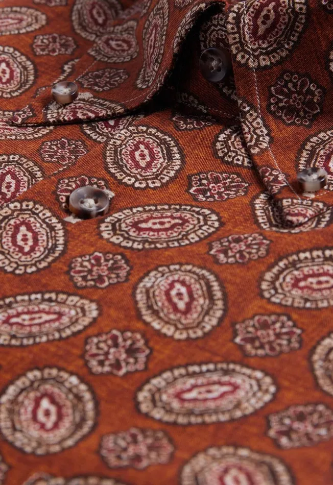 Paul Stuart Sport Shirts Medallion Print Cotton Sport Shirt Brown 8211 Men Paul Stuart Sport Shirts Medallion Print Cotton Sport Shirt Brown 8211 Men