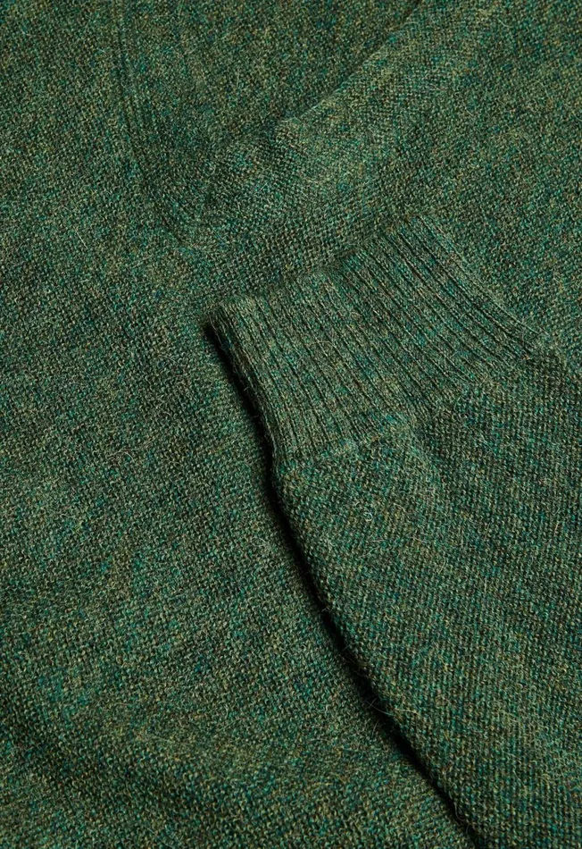 Paul Stuart Sweaters Classic Alpaca Links VNeck Sweater Green Mix 8211 Men