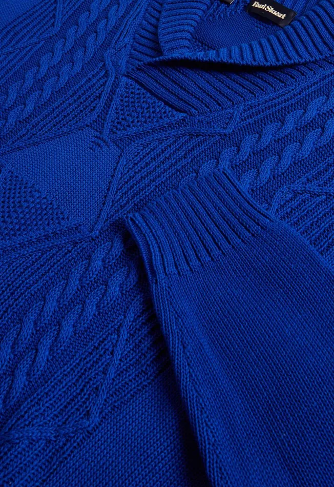 Paul Stuart Sweaters Cotton Cable Shawl Collar Sweater Royal Blue 8211 Men Paul Stuart Sweaters Cotton Cable Shawl Collar Sweater Royal Blue 8211 Men